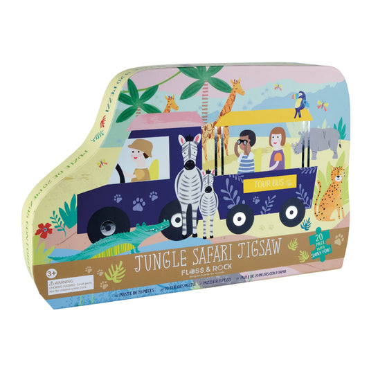 20pc Jigsaw in Shaped Box - Jungle- Floss and Rock