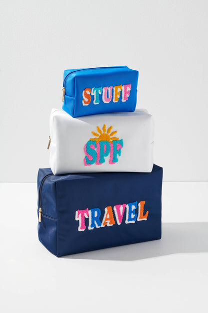 "TRAVEL" OVERSIZED ZIP POUCH
