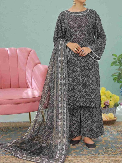 Chic Charcoal UnStitched X KHUSSA (COMBO SET)
