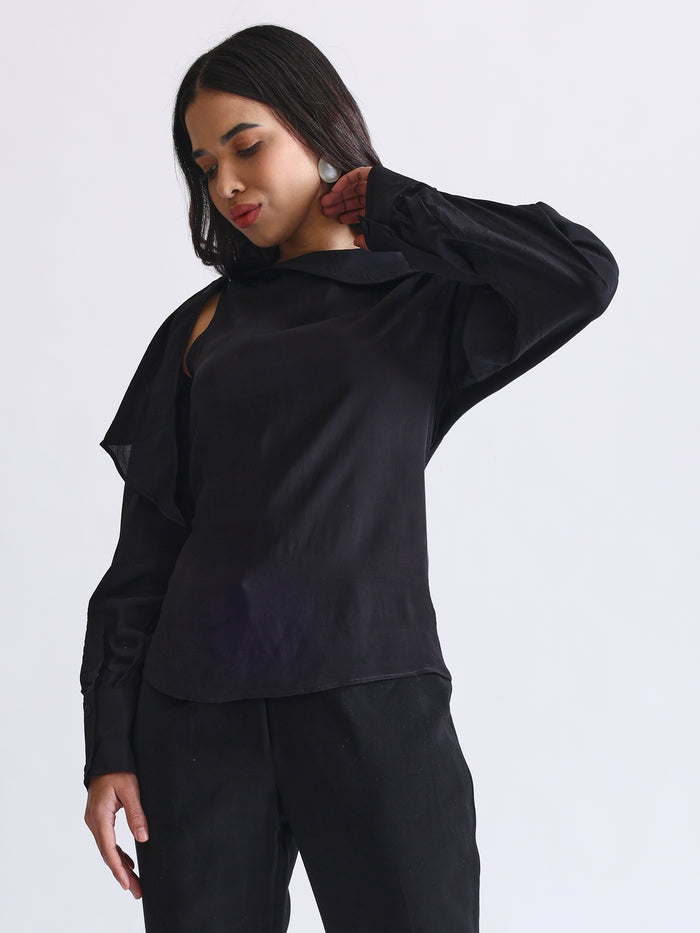 Chiffon Black Top