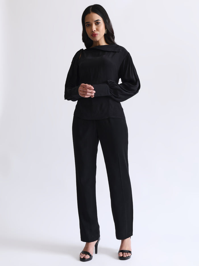 Chiffon Black Top