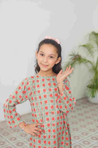 🟥 Coral Mosaic Co-Ord Set