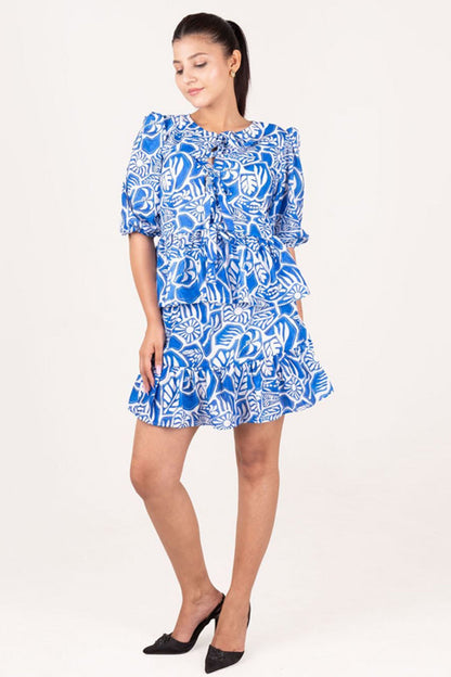 Cotton Printed Top with Tassel