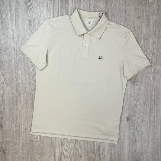 CP Company Piquet Polo Shirt - Silver Birch