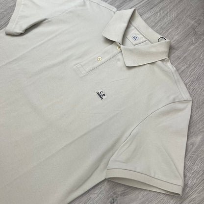 CP Company Piquet Polo Shirt - Silver Birch