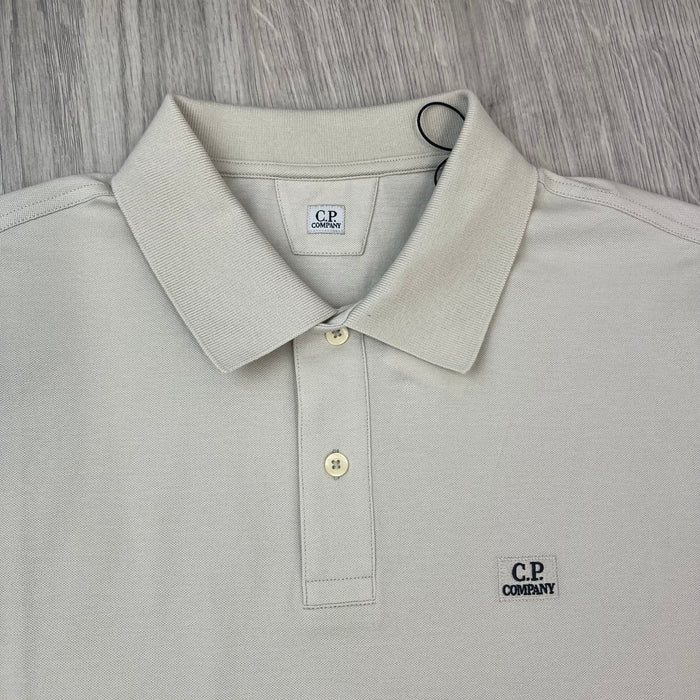 CP Company Piquet Polo Shirt - Silver Birch