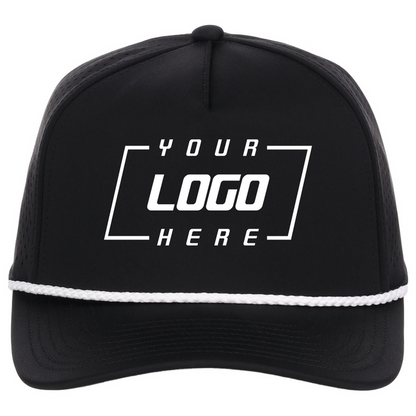 Crowns By Lids Rope 5-Panel Tech Cap - Black