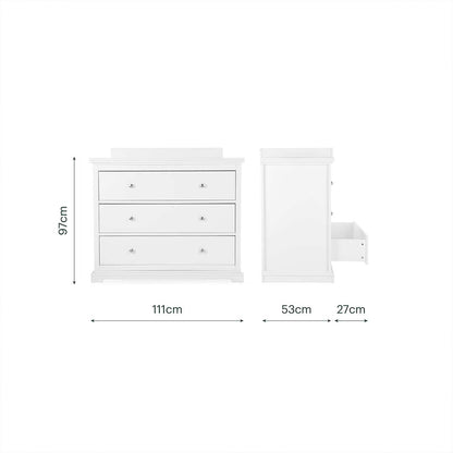 CuddleCo Beaumont 3pc Set - Low Cot Bed - White