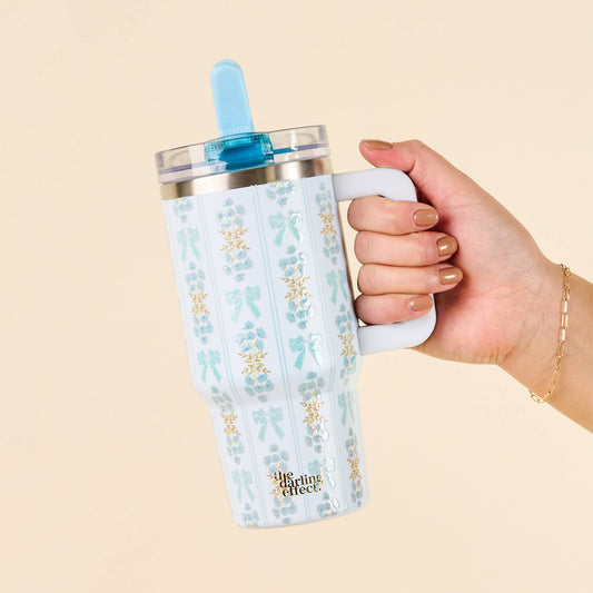 20 oz Lifestyle Flip Straw Tumbler-Oh So Fancy Blue