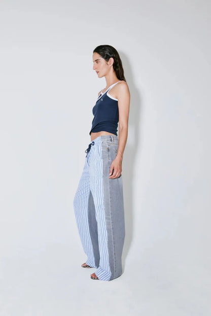Façon Jacmin - Timothee Marcel Top - Dark Blue/White - Tops - 61091000