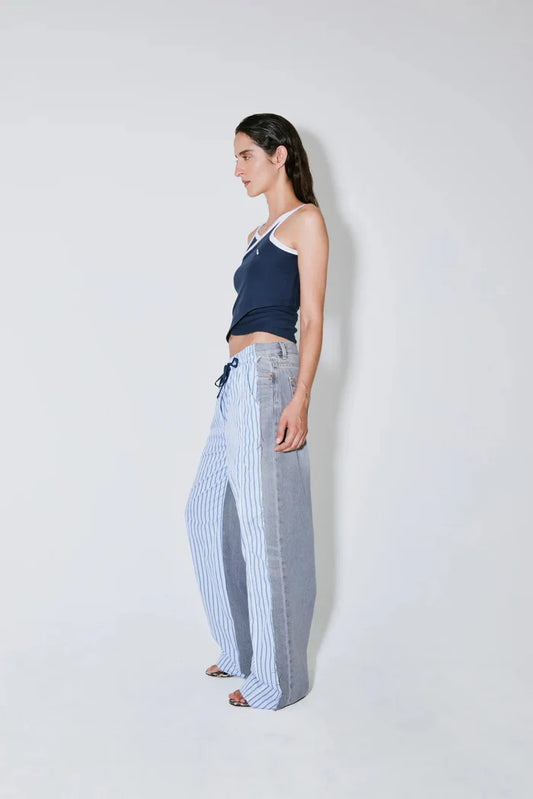 Façon Jacmin - Timothee Marcel Top - Dark Blue/White - Tops - 61091000
