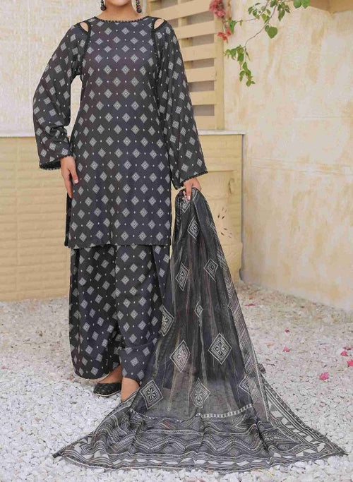 Graphite Glow (Farsh Shalwar) Stitched X KHUSSA (COMBO SET)