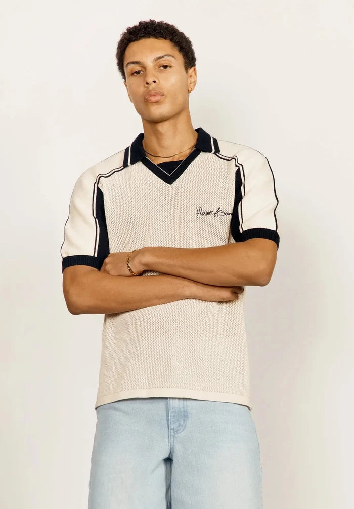 House Of Sunny - VOL25170 Keepers Knit Polo - Oat - T-shirts - VOL25170