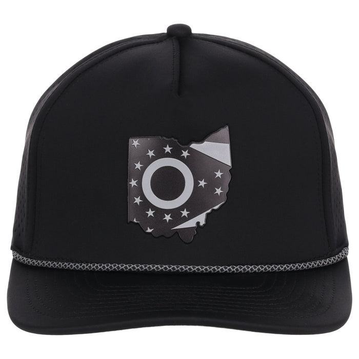 Local Crowns Ohio Reflective 5 Panel Tech w/Rope - Black