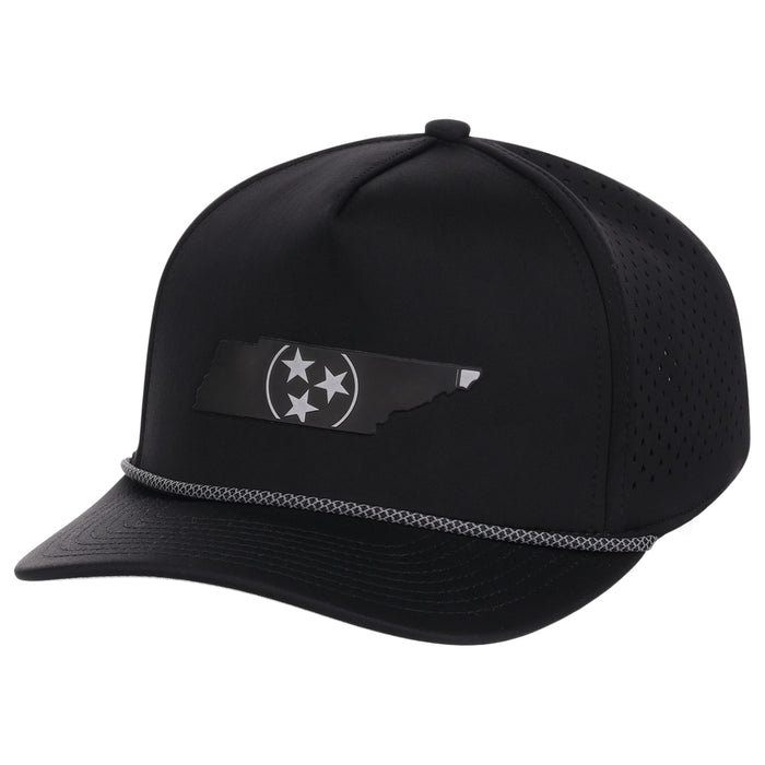 Local Crowns Tennessee Reflective 5 Panel Tech w/Rope - Black