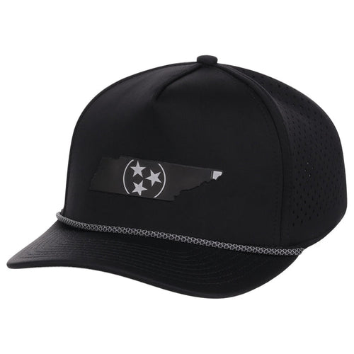 Local Crowns Tennessee Reflective 5 Panel Tech w/Rope - Black