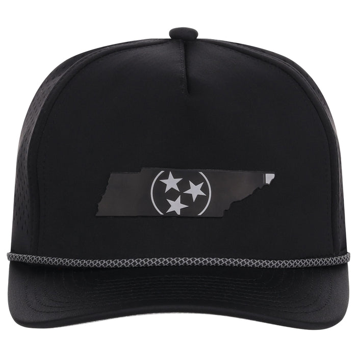 Local Crowns Tennessee Reflective 5 Panel Tech w/Rope - Black