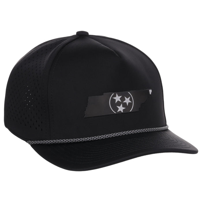 Local Crowns Tennessee Reflective 5 Panel Tech w/Rope - Black