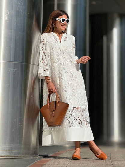 Luana Dress in White Lace