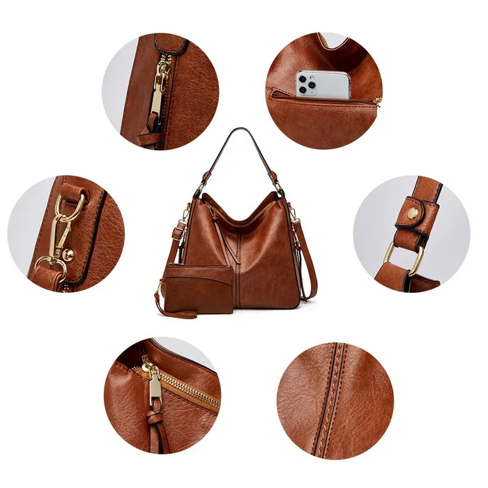 Luxury Anti-Theft Leather Crossbody Bag + Free Coin Purse