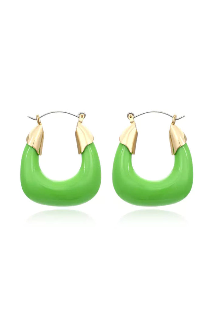 Maelira Green Resin Earrings