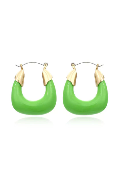 Maelira Green Resin Earrings