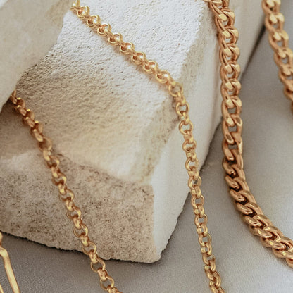 Manhattan Rollo Chain Anklet - Gold