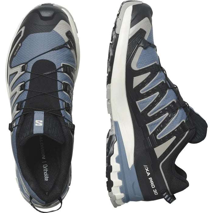 Men's Salomon XA Pro 3D V9 GORE-TEX Flint Stone - Black - Ghost Gray-SOULIER, shoes-33-OFF