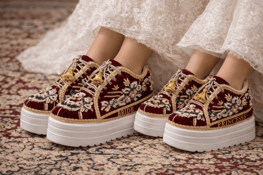 Mommy & Me Sneakers-39-maroon( 1.5 Inch Sole)