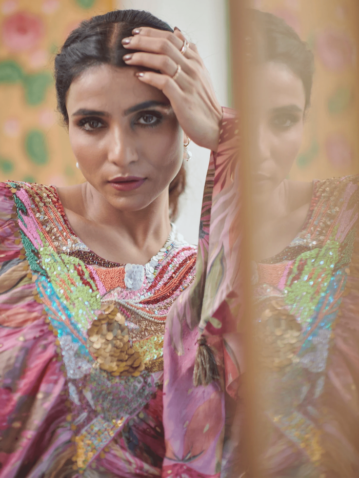 Multi-Color Printed Cotton Silk Co-ord Set