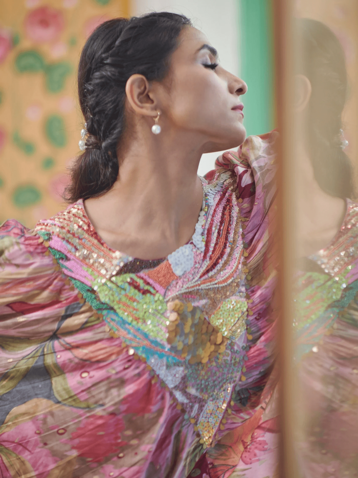 Multi-Color Printed Cotton Silk Co-ord Set