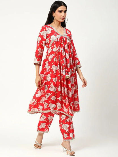 Muslin Kurta Set with Jari Work