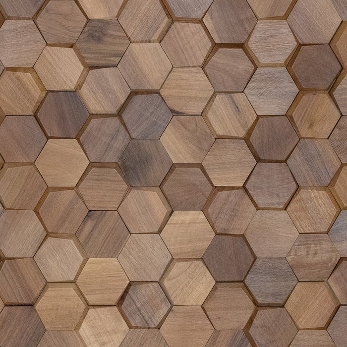 Natural Walnut 3D Hex Panels