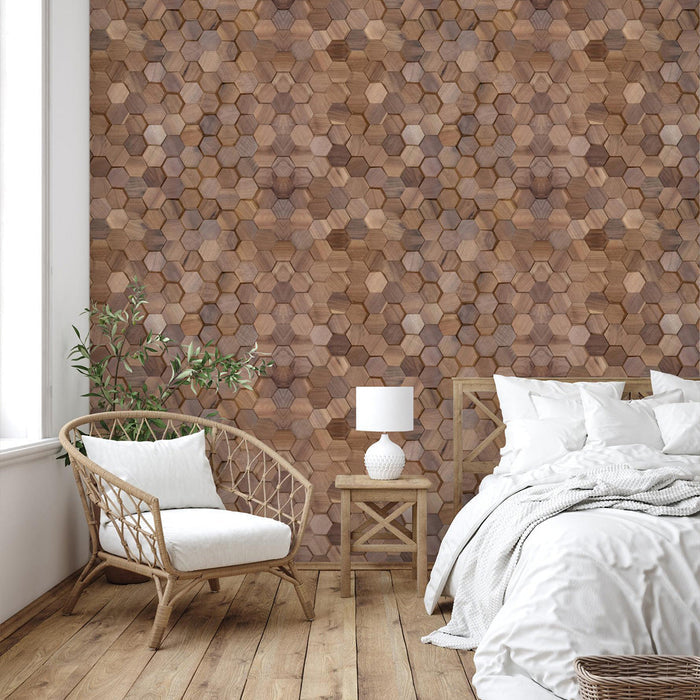 Natural Walnut 3D Hex Panels