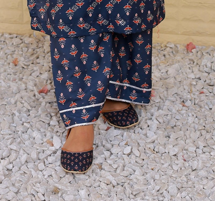 Navy Elegance Stitched X KHUSSA (COMBO SET)