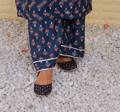 Navy Elegance Stitched X KHUSSA (COMBO SET)