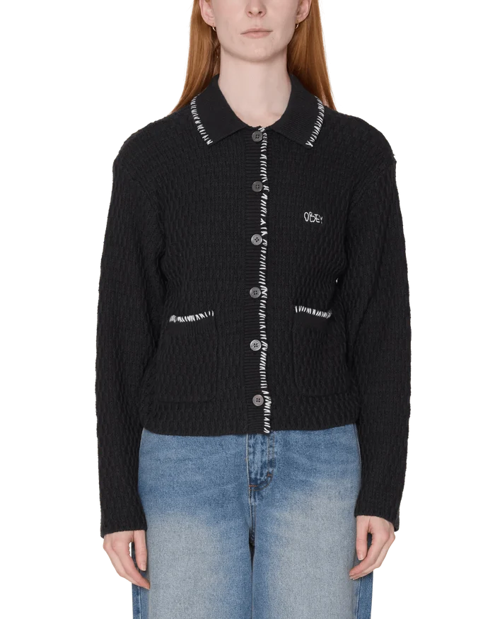 Obey - Amelie Button Down Sweater - Off black - Pulls et Sweats - 251000144OBKXS