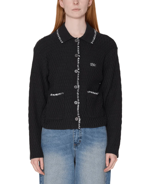 Obey - Amelie Button Down Sweater - Off black - Pulls et Sweats - 251000144OBKXS