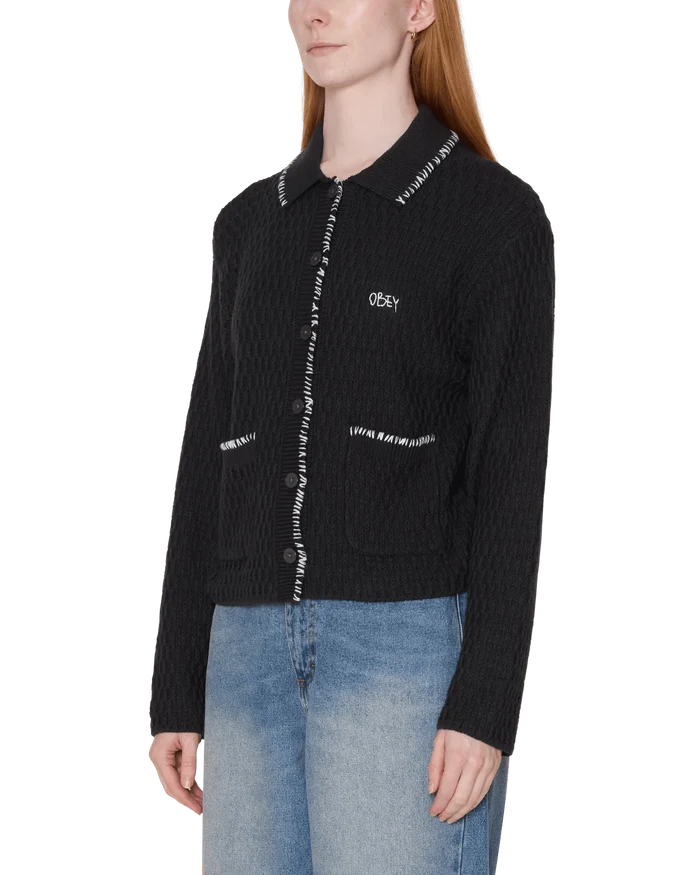 Obey - Amelie Button Down Sweater - Off black - Pulls et Sweats - 251000144OBKXS