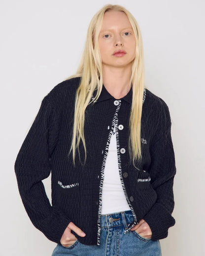 Obey - Amelie Button Down Sweater - Off black - Pulls et Sweats - 251000144OBKXS