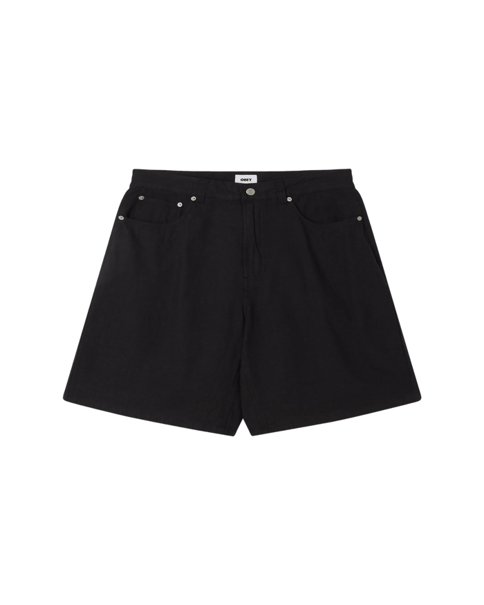 Obey - Baggy Linen Devin Short - Black - Pantalons et Shorts - 172100106BLK28