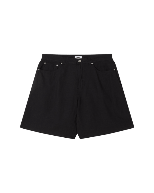 Obey - Baggy Linen Devin Short - Black - Pantalons et Shorts - 172100106BLK28