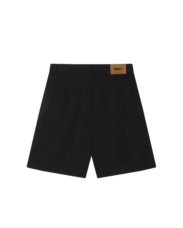 Obey - Baggy Linen Devin Short - Black - Pantalons et Shorts - 172100106BLK28