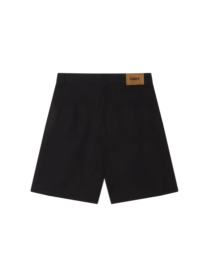Obey - Baggy Linen Devin Short - Black - Pantalons et Shorts - 172100106BLK28