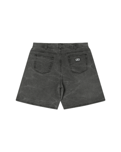Obey - Bigwig Baggy Denim Short - Black wrinkle wash - Pantalons et Shorts - 172100109BWA28