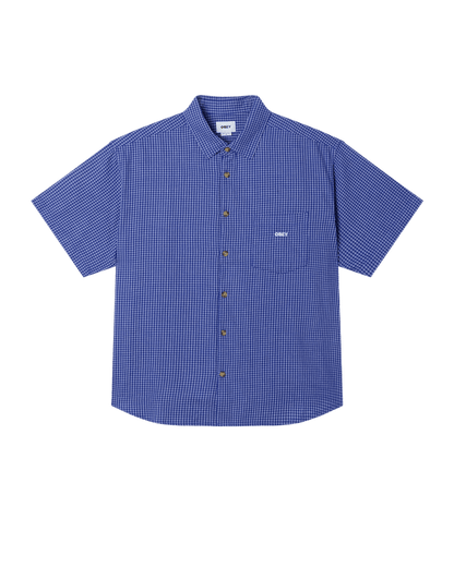 Obey - Bigwig Frank Woven SS Shirt - Surf blue multi - Chemises - 181210464SFBS