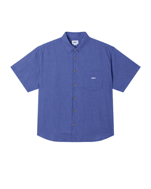Obey - Bigwig Frank Woven SS Shirt - Surf blue multi - Chemises - 181210464SFBS