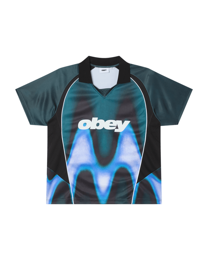Obey - Blurred Soccer Jersey - Dark teal multi - T-shirts - 131080378DTLS