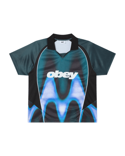 Obey - Blurred Soccer Jersey - Dark teal multi - T-shirts - 131080378DTLS