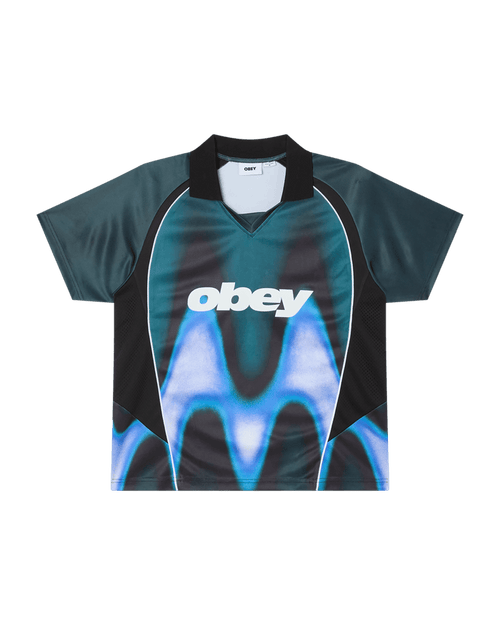 Obey - Blurred Soccer Jersey - Dark teal multi - T-shirts - 131080378DTLS